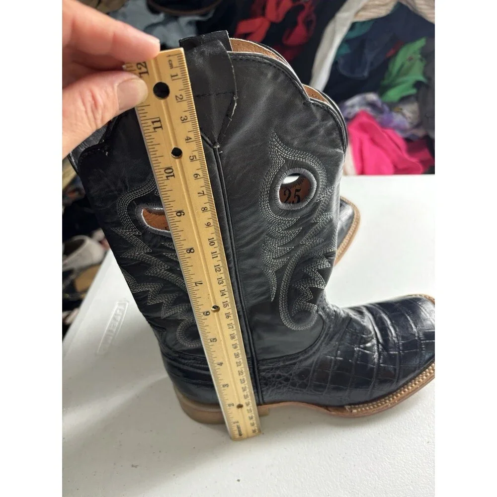 Potrero Boots Men's Coco Belly Black Square Toe Boots SZ 8.5